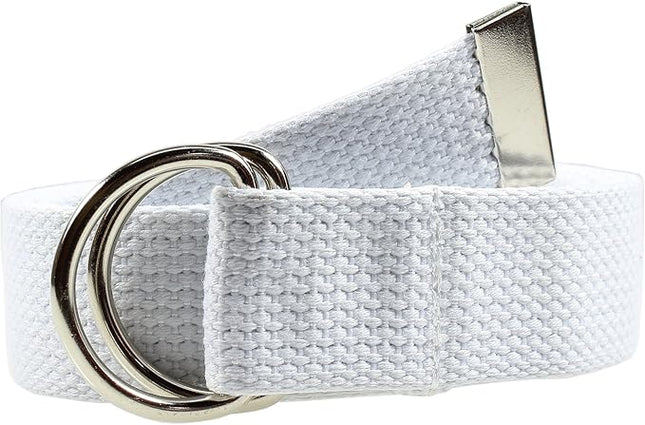 Gelante Canvas Web D Ring Belt Silver Buckle Military Style for men & women 1 or 3 pcs