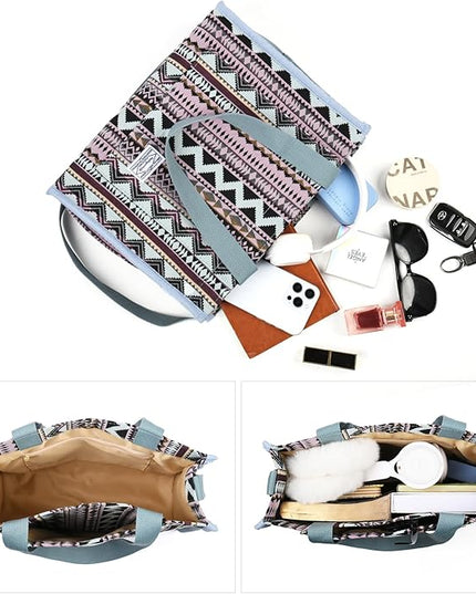 Valleycomfy Corduroy Tote Bag for Women Travel Crossbody Bag Purse Women Shoulder Bags Work Handbags Everyday Hobo Bag