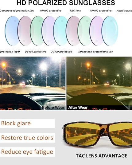 MEETSUN Fit Over Glasses Sunglasses for Men Women,Wrap Around Sunglasses Polarized UV400 Protection