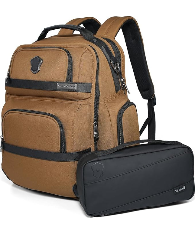 WELKINLAND 24H Business Backpack for Men with Toiletry Bag, 16" Laptop Executive Backpack for Mens, 28L Business Computer Backpacks, Heavy Duty Laptop Backpack, Carry-on Executive Backpacks for Men