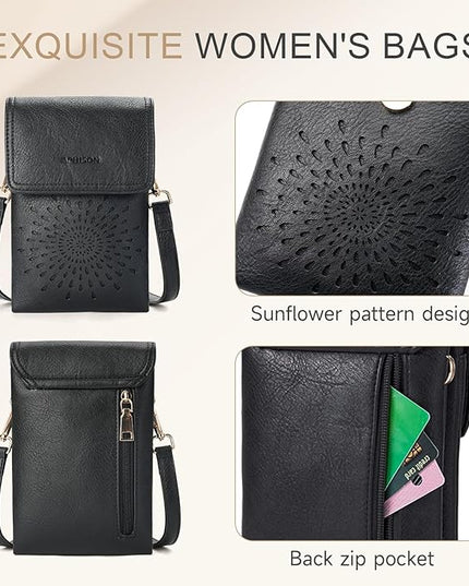 APHISON Small Crossbody Bags for Women Trendy, Leather Phone Wallet Purses Handbags Card Slots with Adjustable Strap