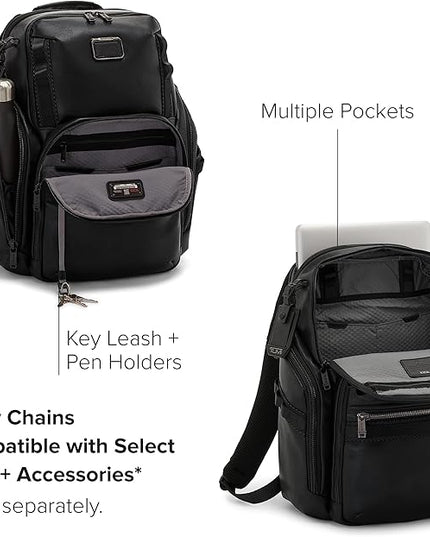 TUMI - Alpha Bravo Search Backpack - Laptop Backpack for Men & Women - Backpack for Work & Travel - 17.0" X 14.0" X 8.3" - Black Leather