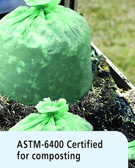 Stout by Envision Ecosafe-6400 Bags, 13 Gal, 0.85 Mil, 24" X 30", Green, 45/box