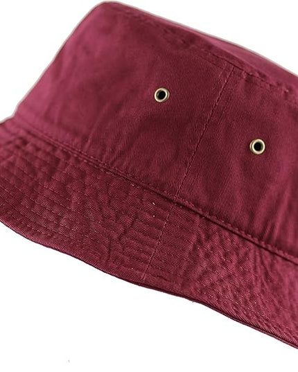 The Hat Depot Bucket Hat - Unisex 100% Cotton & Denim UPF 50 Packable Summer Travel Beach Sun Hat