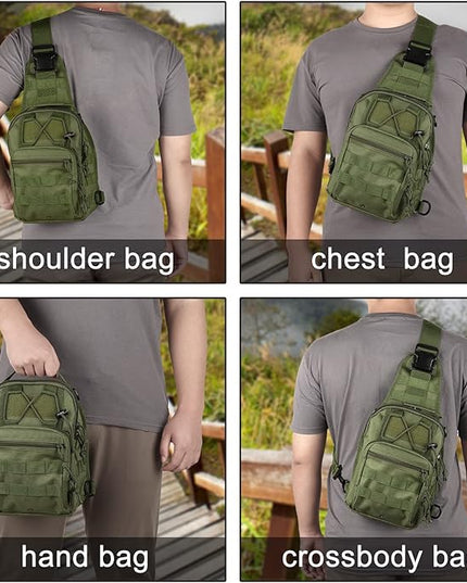Qcute Tactical Backpack, Waterproof Military Cross-body Molle Sling Shoulder Backpack Chest Bag for Outdoor Every Day Carry