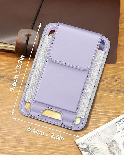 FINPAC MagSafe Wallet, Magnetic Card Wallet Holder for iPhone 17/16/15/14/13/12 Series, Safe RFID Blocking Slim Leather 6 Card Holder for Women Men