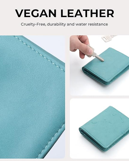Alldaily Small RFID Wallet for Women Slim Compact Bifold Pocket Ladies Travel Mini Purse (Purist Blue)