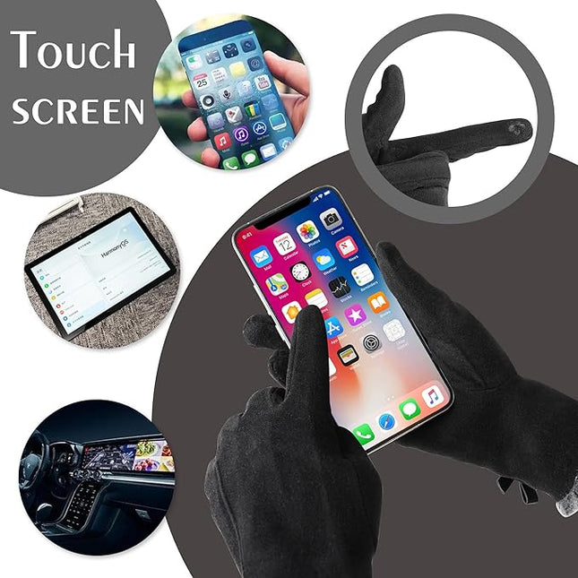 Vagasi Winter Gloves for Women, Touch Screen Cold Weather Thermal Warm Windproof Gloves, Soft Thick Fleece Lining Glove