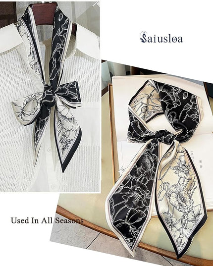 Purse Scarf For Handbags Head Scarves For Women's Hair Bags Scarfs Long Skinny Scarves Fashion Silky