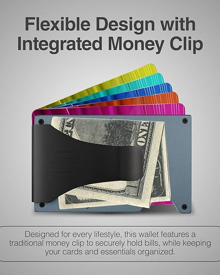 Hayvenhurst Wallet For Men - Reinvented Design Men's Wallet - Slim, Minimalistic & Seamless, Blocks RFID Scanners with a Money Clip (Grey)