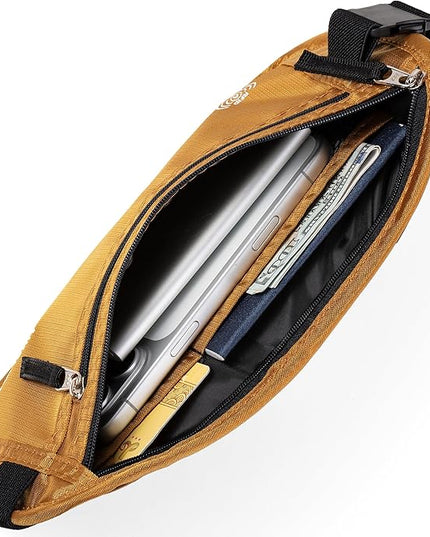 RFID Blocking Money Belt - Passport Holder & Travel Wallet, Slim Hidden Fanny Packs for Women Men - Gold