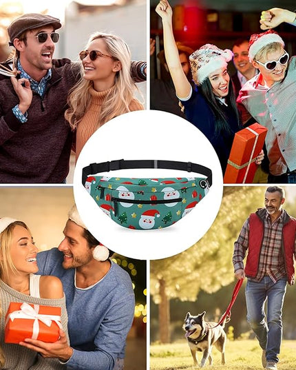 MAXTOP Large Crossbody Fanny Pack with 4-Zipper Pockets,Gifts for Enjoy Sports Festival Workout Traveling Running Casual Hands-Free Wallets Waist Pack Phone Bag Carrying All Phones