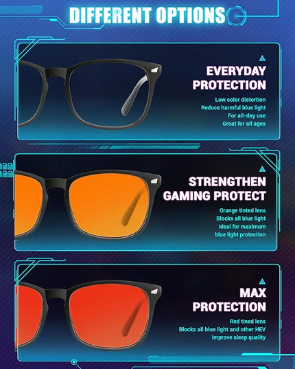 TIJN Blue Light Blocking Glasses Dual AR Coatings Amber Orange Lens for Computer Gaming