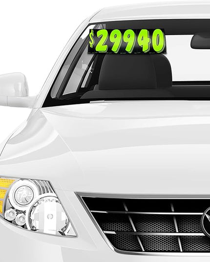 EZ Line Vinyl Decals for Cars Chartreuse Large Number Stickers 11 Dozen Windshield Numbers Pro Pack Dealer Supplies