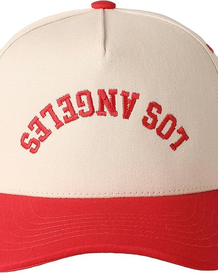MIRMARU Two-Tone Vintage Canvas Trucker Hats for Men & Women, Adjustable Size Baseball Caps with Trendy Embroidered Design
