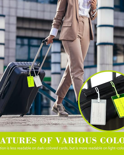 50 Pack Luggage Tags for Suitcases, Airplane Travel Essentials for Flying, International Travel Must Haves, and Luggage Accessories by Sodsay