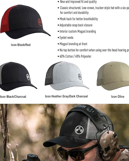 Magpul Trucker Hat Snap Back Baseball Cap, One Size Fits Most