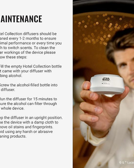 Hotel Collection | Star Wars ™ - Light Side Chauffeur Car Diffuser | Jedi| White Luxury Portable Essential Oil | Aromatherapy Oils Scent Car Diffuser | Auto On/Off Wireless Feature