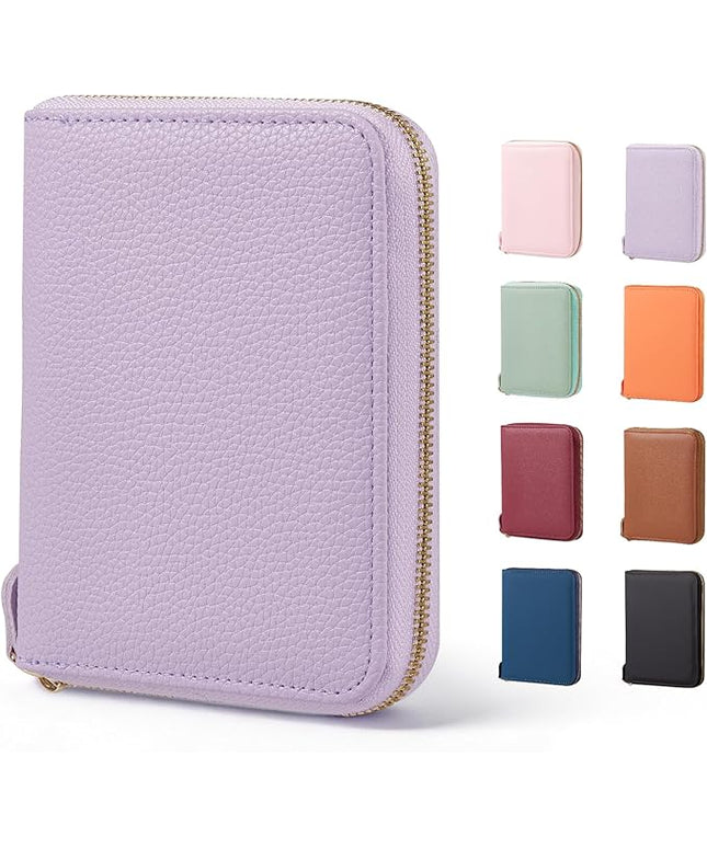 CoBak Passport Holder Cover with Safe Zipper Closure, Premium Passport Wallet for Travel, RFID Blocking Card Case, Waterproof Travel Accessories for Women, Paisley Purple