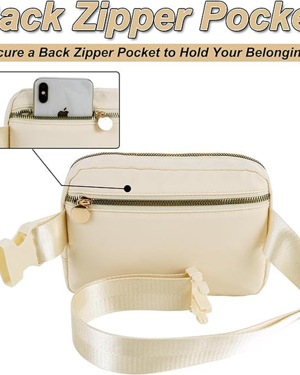 Uygafly Belt Bag Fanny Pack Crossbody Bags with Initials Letter Patch Cute Stuff Birthday Gifts for Teenager Girls Trendy Stuff for Teens | Khaki,C