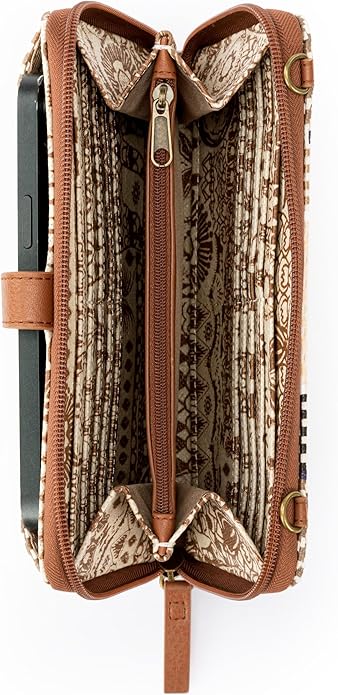 Sakroots Artist Circle Smartphone Crossbody in Coated Canvas, Detachable Wristlet Strap