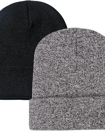 ZOORON 1&2 Pack Beanie for Men Women Slouchy Beanie Hats Winter Knit Caps Soft Ski Hat Unisex