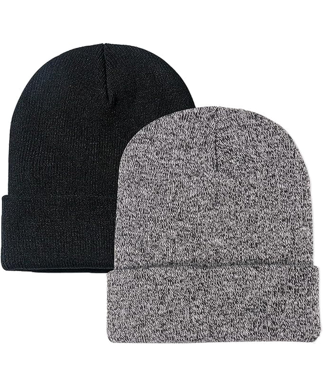 ZOORON 1&2 Pack Beanie for Men Women Slouchy Beanie Hats Winter Knit Caps Soft Ski Hat Unisex
