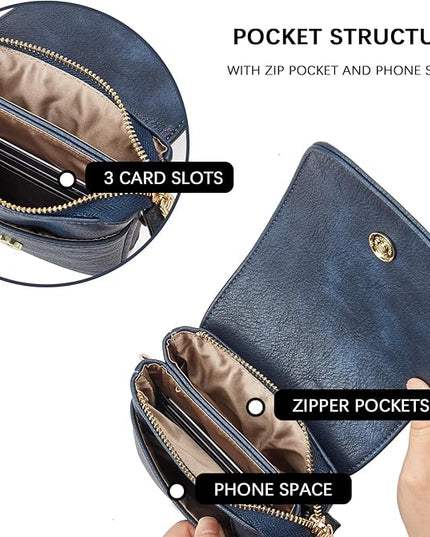 BOSTANTEN Vegan Leather Small Crossbody Bags for Women Designer Cell Phone Bag Wallet Purses Adjustable Strap