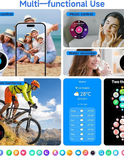 Smart Watches for Women Men 1.27" HD Fitness Tracker with Heart Rate/Sleep/Step/SpO2 Monitor, IP68 Waterproof Watch for Android iOS(Blue)