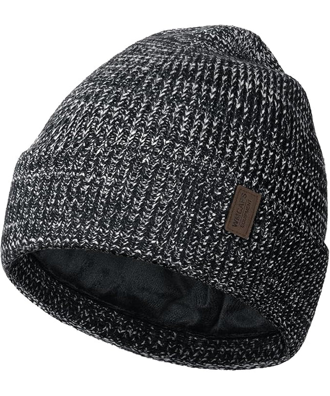 Wmcaps Winter Beanie for Men Women, Fleece Lined Beanie Soft Warm Knit Hat Ski Stocking Cuffed Cap