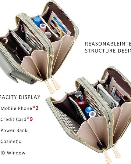 KUKOO Small Crossbody Bag Cell Phone Purse Wallet with Credit Card Slots for Women