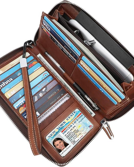Lavemi Small Compact Women Wallet RFID Blocking Genuine Leather Bifold Purse with ID Windows