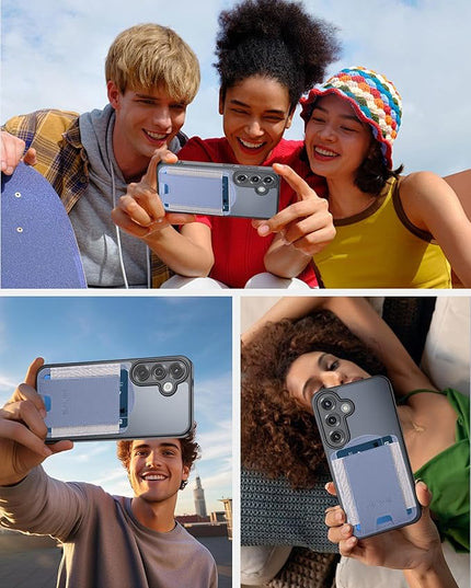HiWe for MagSafe Wallet for Galaxy S25/S24 Series with Magnetic Case and iPhone 17/16/15/14/13/12 Series, No Case, 6 Cards Holder, RFID Leather Slim Lavender
