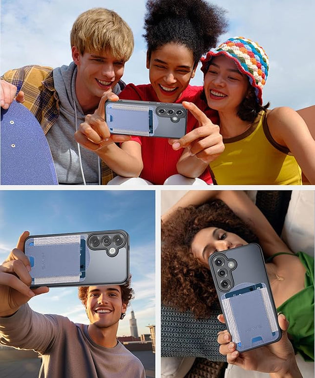 HiWe for MagSafe Wallet for Galaxy S25/S24 Series with Magnetic Case and iPhone 17/16/15/14/13/12 Series, No Case, 6 Cards Holder, RFID Leather Slim Lavender