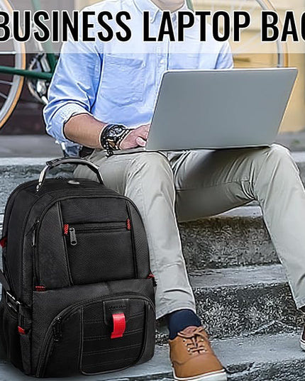 YOREPEK Large Backpack for Men, Extra Large Laptop Backpacks for Men Women, Water Resistant Travel Backpack Airline Approved Business Work Bag with USB Charging Port Fits 17 Inch Computer, Black