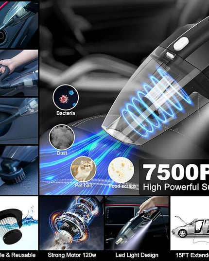 AUTODECO 40Pcs Car Wash Detailing Kit Cleaning Kits with Foam Gun Sprayer Vacuum with Long Cord Drill Brush Large Wash Mitt Towels Complete Interior Exterior Car Washing Supply Set Black