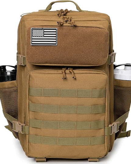 QT&QY 25L/45L Military Tactical Backpack For Men Molle Daypack 3 Day Bug Out Bag Hiking Rucksack With Bottle Holder