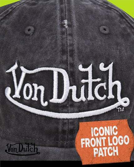 Von Dutch Men & Womens Baseball Caps - Breathable Adjustable Snapback Soft Cotton Canvas Curved Brim Vintage Hat