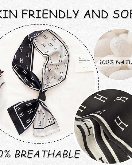 Dailyacc Hair Scarf for Women Fashion Silky Satin Headscarf Wrap Breathable Lightweight Neck Scarves For Handbag