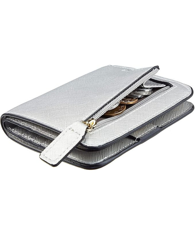 Toughergun Women’s Small Slim Leather Wallet with RFID Protection, Compact Bifold Mini Purse with Clear ID Window