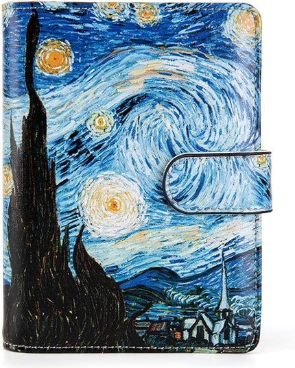 Passport Holder for Travel Essentials, RFID Blocking Passport Wallet Cover with Magnetic Closure, Passport Book Holders for Women and Men (Van Gogh The Starry Night)