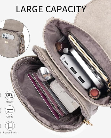 APHISON Small Crossbody Bags for Women Trendy, Leather Phone Wallet Purses Handbags Card Slots with Adjustable Guitar Strap