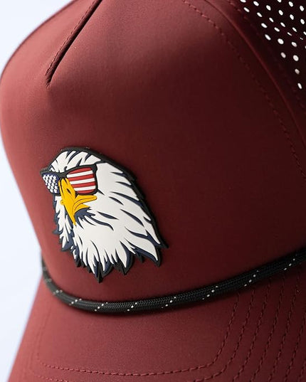 Branded Bills Party Eagle PVC Curved 5 Panel Rope Hat, Fits 7-7 7/8, Adjustable Snapback | Lightweight, Comfort Stretch