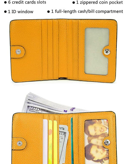 AINIMOER Small Leather Wallet for Women, Ladies Credit Card Holder RFID Blocking Women's Mini Bifold Pocket Purse