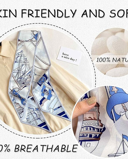 Dailyacc Hair Scarf for Women Fashion Silky Satin Headscarf Wrap Breathable Lightweight Neck Scarves For Handbag