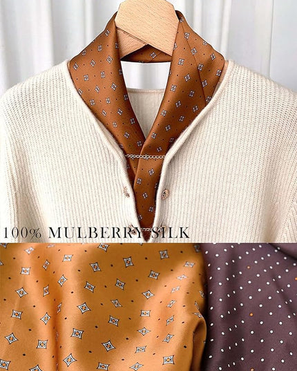 100% Mulberry Silk Scarf for Women Hair Lightweight Square Neckerchief Wrap For Head Scarves 21"