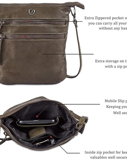 Crossbody Sling Bag for Women Small Real Leather Purse Vintage Travel Crossover Shoulder Bag Handmade
