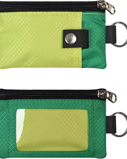 Minimalist RFID Blocking Small Wallet with ID Window,WaterResistant Zip Id Case Wallet with Lanyard Keychain for Cards,Cash,Travel,Women,Men