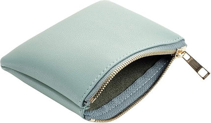 Chelmon Vegan Leather Coin Purse Pouch Change Purse With Zipper For Men Women
