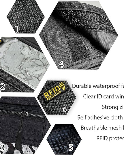 RFID Blocking Travel Neck Wallet Pouch and Passport Holder, Travel Neck Pouch Passport Holder for Women & Men - Black
